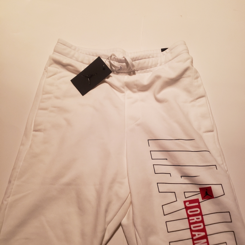 Nike Air Jordan White Jumpman Fleece Shorts - Picture 11 of 16